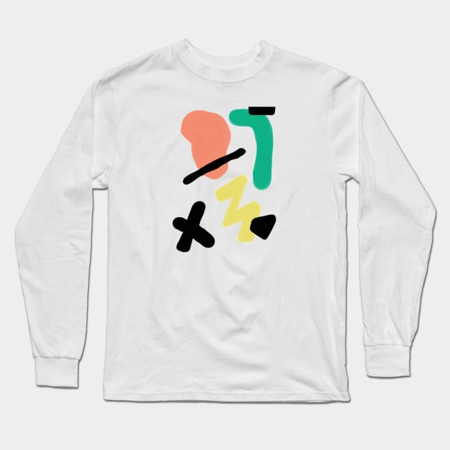 Memphis Jammin - Retro Shapes Art Long Sleeve T-Shirt by bickspics